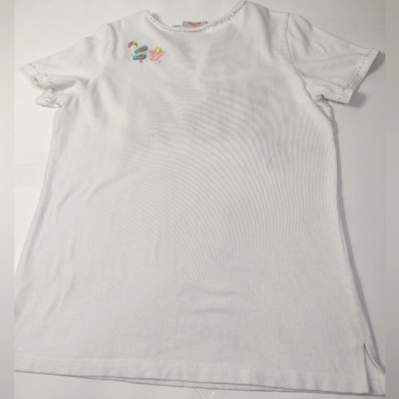 Quacker Factory Women's White Beach Hut Embroidered T-Shirt Size (M) - Picture 10 of 10